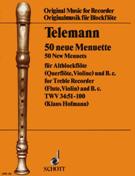 50 New Menuets, TWV 34:51-100 : For Treble Recorder (Flute, Violin) and Basso Continuo.