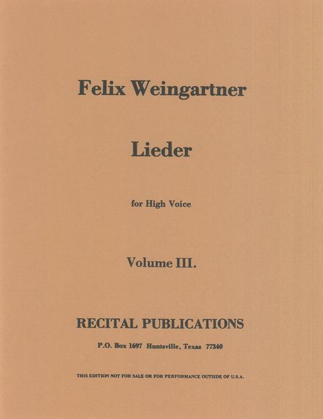 Lieder, Vol. 3 : Op. 25, 6 Lieder.