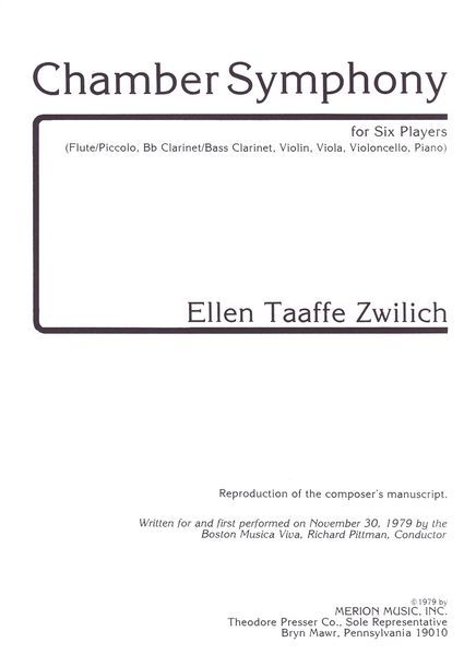 Chamber Symphony : For Flute/Piccolo, Bb Clarinet/Bass Clarinet, Violin, Viola, Cello and Piano.