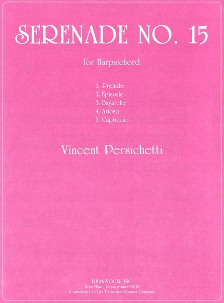 Serenade No. 15, Op. 161 : For Harpsichord.