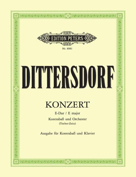 Concerto In E Major : For Doublebass and Orchestra - Piano reduction by Franz Tischer-Zeitz.