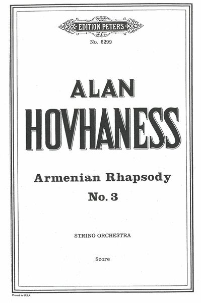 Armenian Rhapsody No. 3, Op. 189 : For Strings.