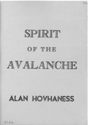 Spirit Of The Avalanche, Op. 197 : Opera In 1 Act.