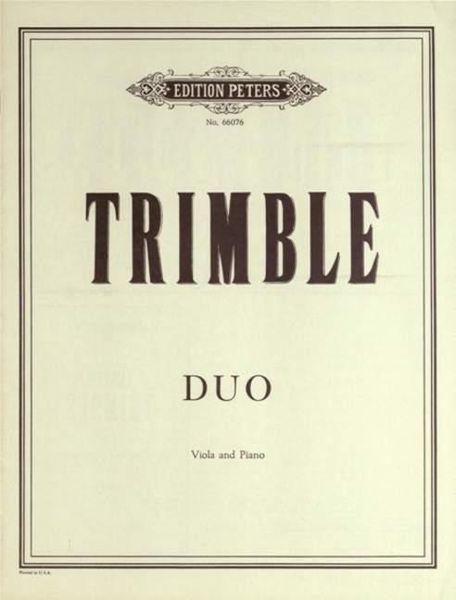 Duo : For Viola and Piano.