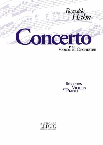 Concerto : For Violin and Orchestra - Piano reduction.