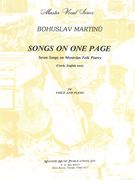 Songs On One Page : Seven Songs On Moravian Folk Poetry [C/E].