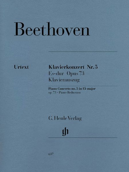 Concerto No. 5 In E Flat Major, Op. 73 : For Piano and Orchestra - Piano reduction.