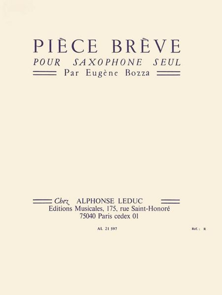 Piece Breve : For Saxophone.