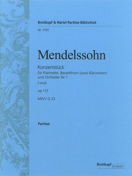 Konzertstück No. 1 In F Minor, Op. 113 : For 2 Clarinets (Clarinet and Basset Horn).