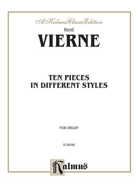 Ten Pieces In Different Styles : For Organ.