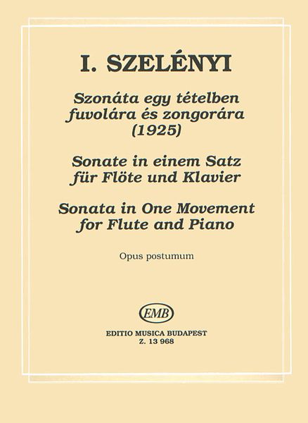 Sonata In One Movement : For Flute and Piano Op. Postumum (1925).