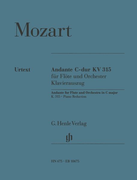 Andante : For Flute and Orchestra In C Major, K. 315 - Piano reduction.