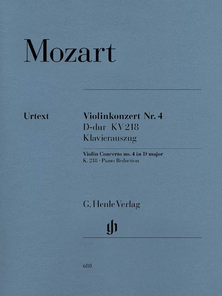 Concerto No. 4 In D Major, K. 218 : For Violin and Orchestra - Piano reduction.