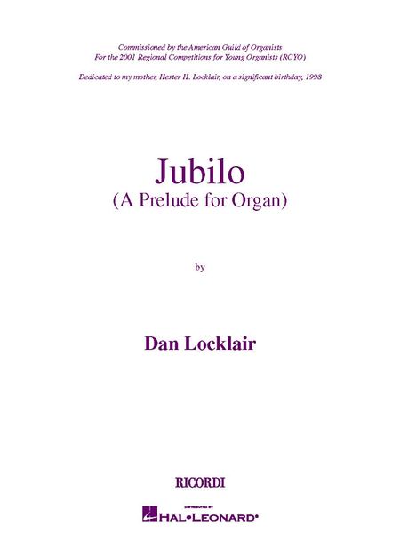 Jubilo (A Prelude For Organ).