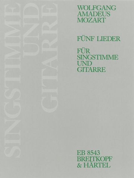 Fünf Lieder (K. 523, 519, 596, 391, 476) Für Singstimme (Medium) und Klavier.