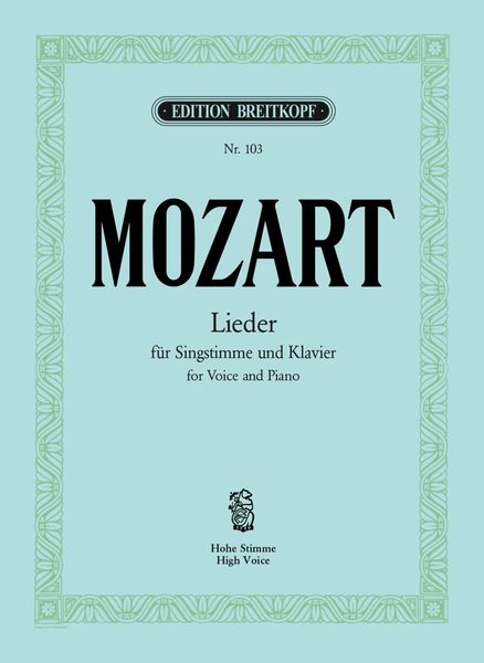 Lieder Für Hohe Stimme : Original-Ausgabe.