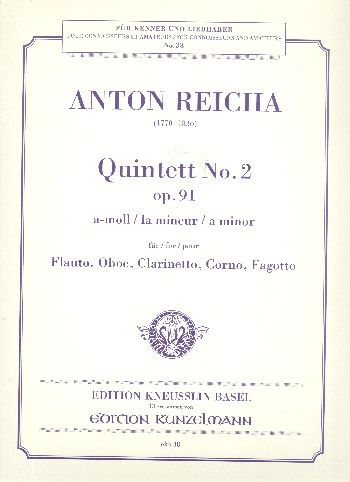 Quintet, Op. 91/2 In A Moll : For Flute, Oboe, Clarinet, Horn & Bassoon.