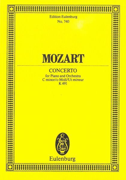 Concerto For Piano and Orchestra No. 24 In C Minor, K. 491.