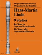 Nine Studies : For Tenor Or Soprano Recorder Solo.