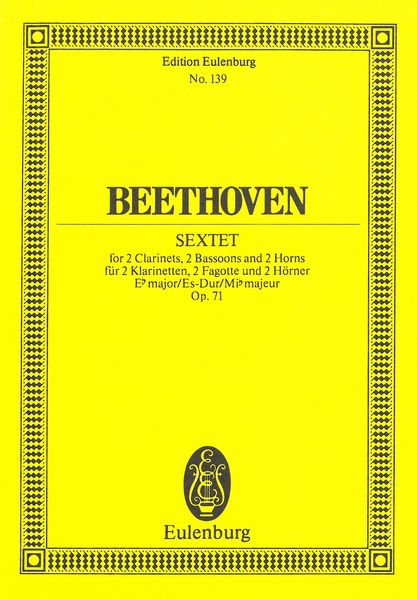 Sextet In E-Flat Major, Op. 71 : For Winds.