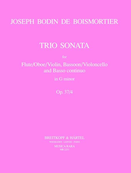 Trio Sonata In G Minor, Op. 37 No. 4 : For Flute Or Oboe Or Violin, Bassoon Or Cello and Continuo.