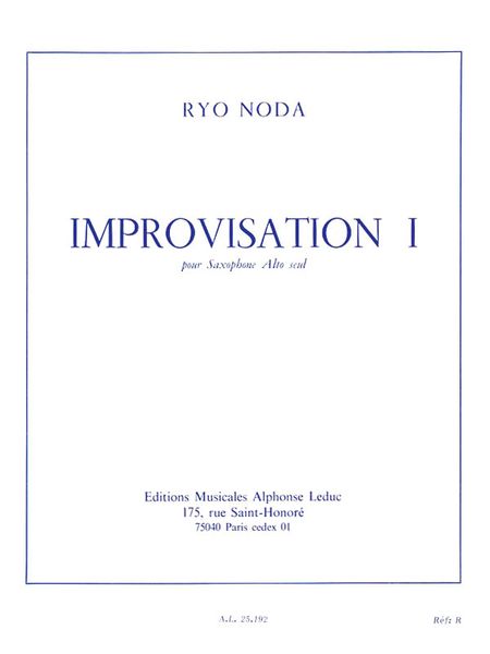 Improvisation No. 1 : For Alto Saxophone Solo.