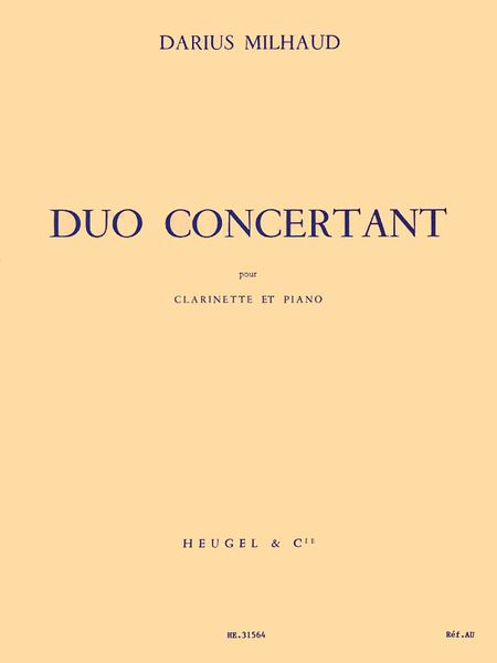 Duo Concertant : For Clarinet and Piano.