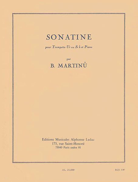 Sonatine : For Trumpet In C Or B Flat and Piano.