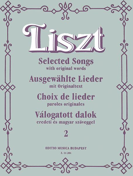 Selected Songs With Original Words, Vol. 2 : For Mezzo Soprano Or Baritone and Piano.