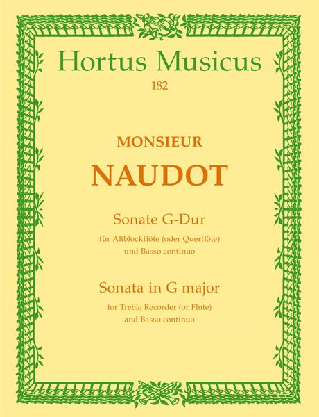 Sonate In G-Dur, Op. 9/5 : For Altblockflote.