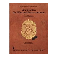 Sonatas (4), Vol. 2 - Nos. 3 & 4 : For Flute and Basso Continuo / First Edition by Nikolaus Delius.