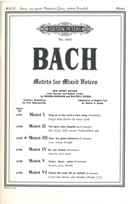 Motet No. 3, Jesus My Great Pleasure (Jesu, Meine Freude), BWV 227 (German/English).