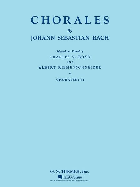 Chorales, Bk. 1 : In Open Score (4 Staffs) / Ed. by Boyd and Riemenschneider.