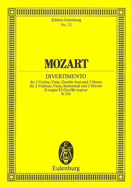 Divertimento, K. 334 In D Major.