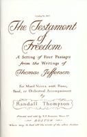 The Testament Of Freedom : For SATB and Piano (Or Orchestra Or Band).