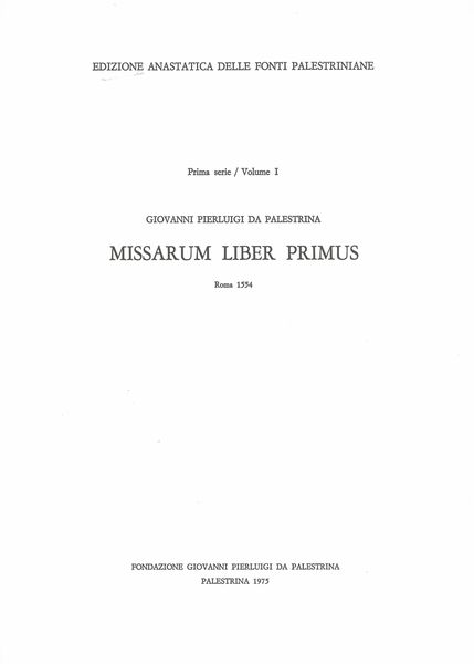 Missarum Liber Primus (1554).