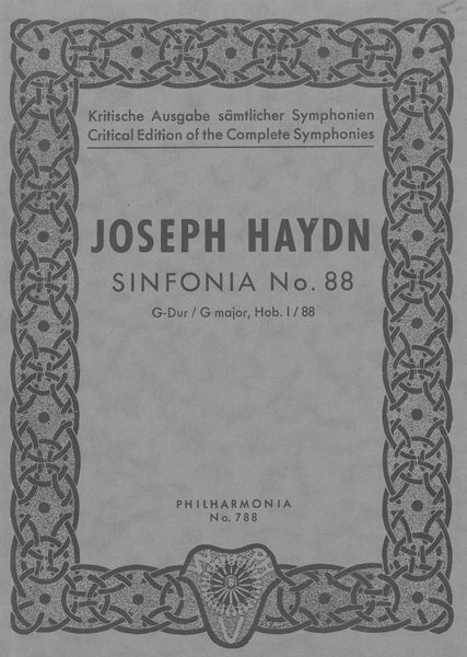 Symphony No. 88 In G Major / Ed. by H. C. Robbins Landon.