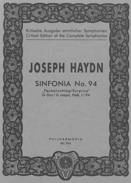 Symphony No. 94 In G Major (Surprise), Hob. I:94. / Ed. by H. C. Robbins Landon.