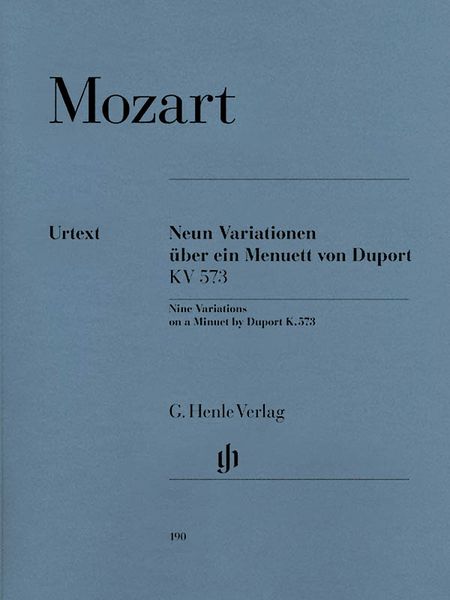 Nine Duport Variations, K. 573 : For Piano.