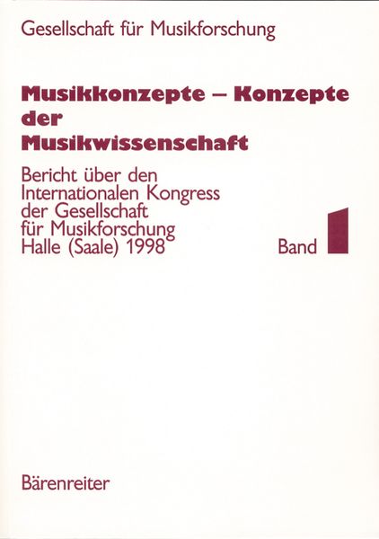 Musikkonzepte - Konzepte der Musikwissenschaft / Hrsg. Von Kathrin Eberl und Wolfgang Ruf.