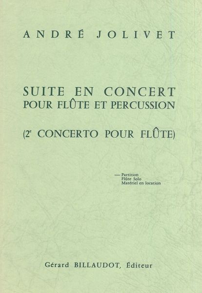 Suite En Concert : For Flute and Percussion Quartet.