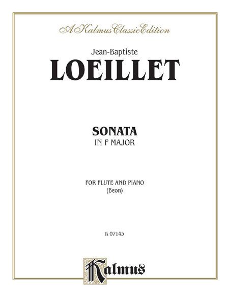 Sonata In F Major : For Flute and Piano / edited by Beon.