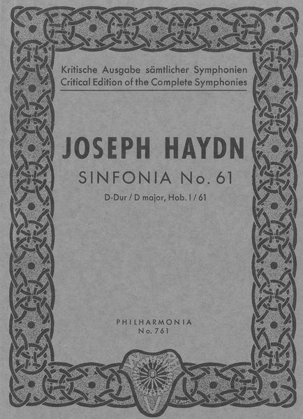 Symphony No. 61 In D Major, Hob. I/61 / edited by H. C. Robbins Landon.