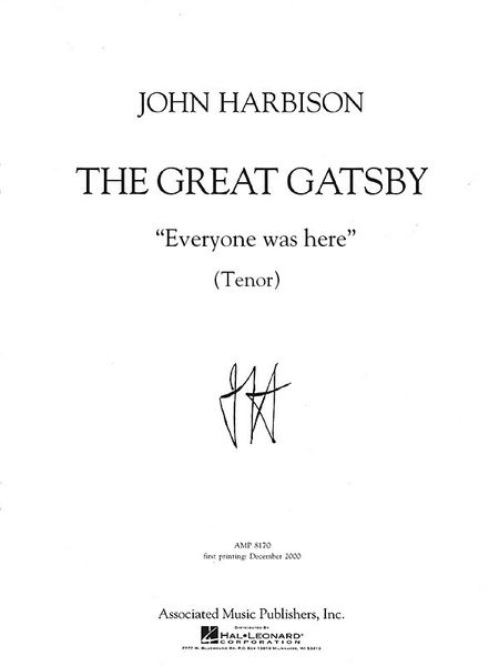 Everyone Was Here : For Tenor and Piano - From The Great Gatsby.