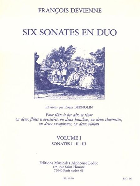 Six Sonates En Duo : Pour Flute A Bec Alto Et Tenor Ou Deux Flutes Traversieres - Vol. 1.