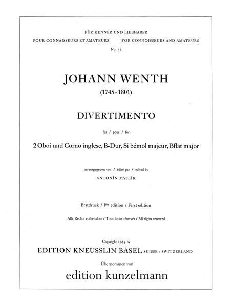 Divertimento In B Major: For 2 Oboe and English Horn.