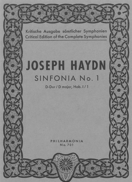 Symphony No. 1 In D Major, Hob. I:1 / edited by H. C. Robbins Landon.