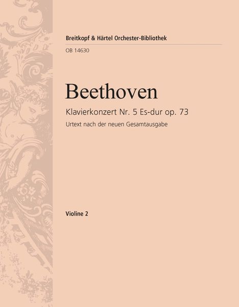 Concerto No. 5 In Eb Major, Op. 73 : For Piano and Orchestra - Violin 2 Part.