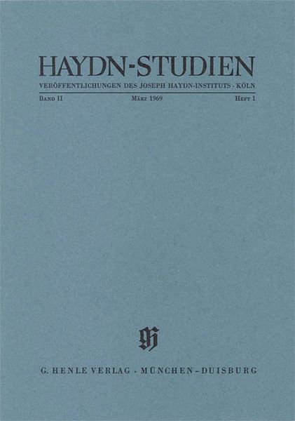 Haydn-Studien, March 1969.