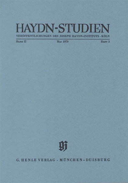 Haydn-Studien, May 1970.